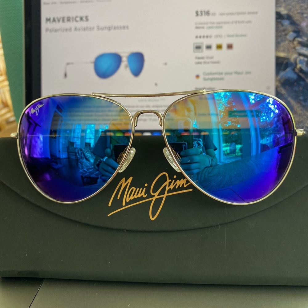 SOLD- Maui Jim Maverick Polarized Sunglasses-Unisex- Blue Hawaii lenses- Used